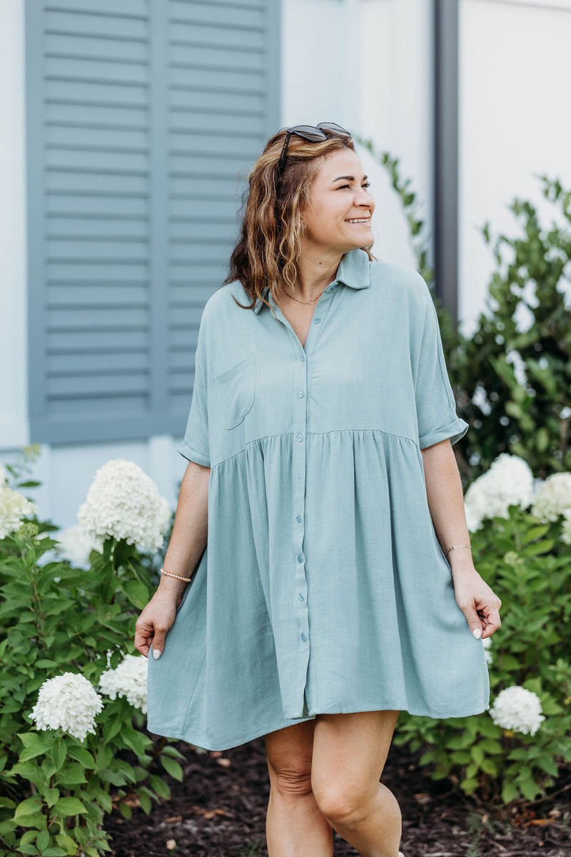 Beachside Linen Babydoll Dress Beachside Linen Babydoll Dress