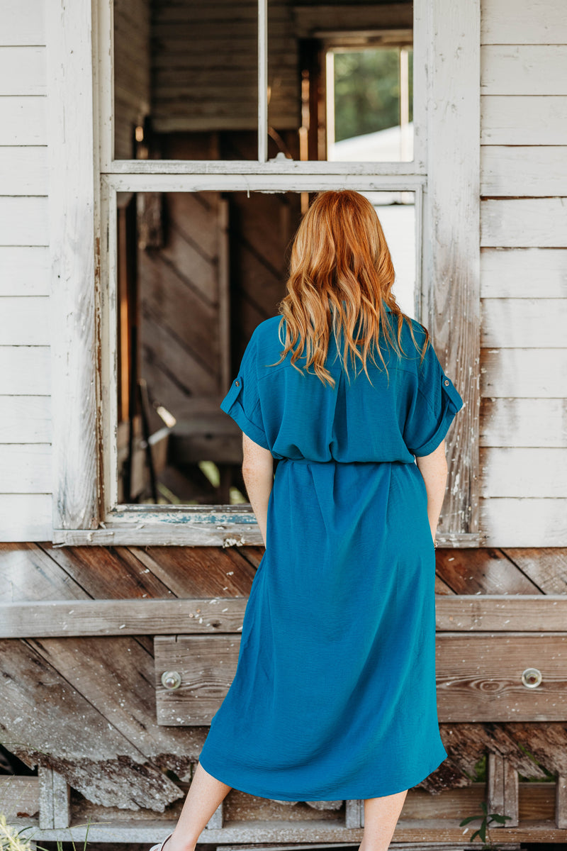 Autumn Teal Midi Dress Autumn Teal Midi Dress
