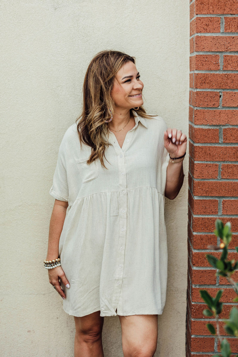 Beachside Linen Babydoll Dress Beachside Linen Babydoll Dress