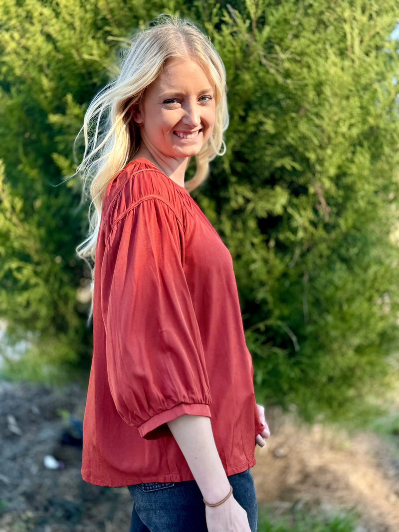 Raina Rust Top