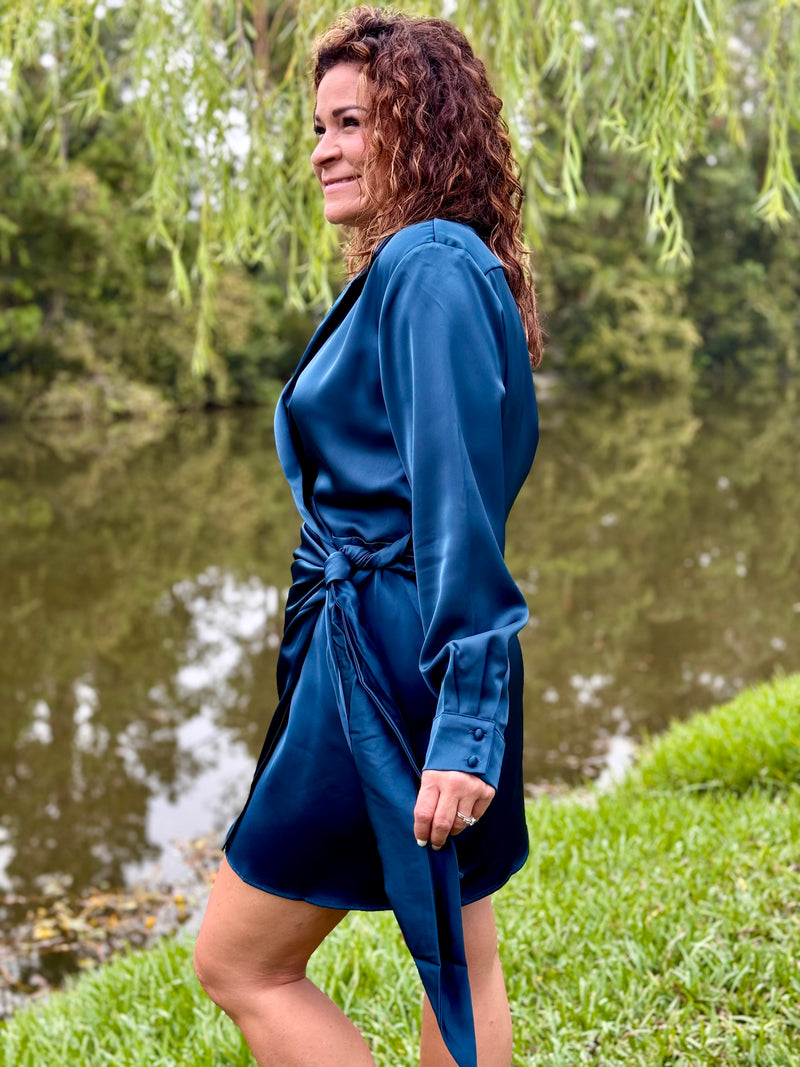 Midnight Teal Wrap Dress Midnight Teal Wrap Dress