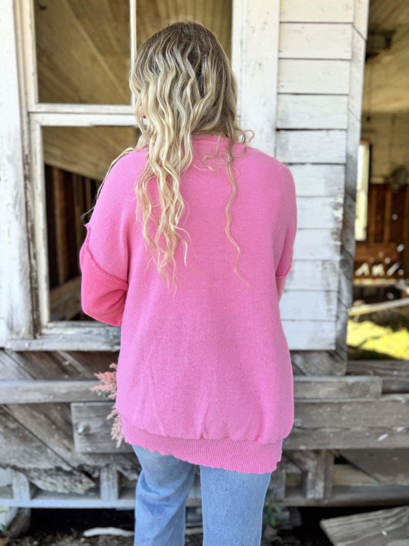 Pink Sugar Oversized Sweater