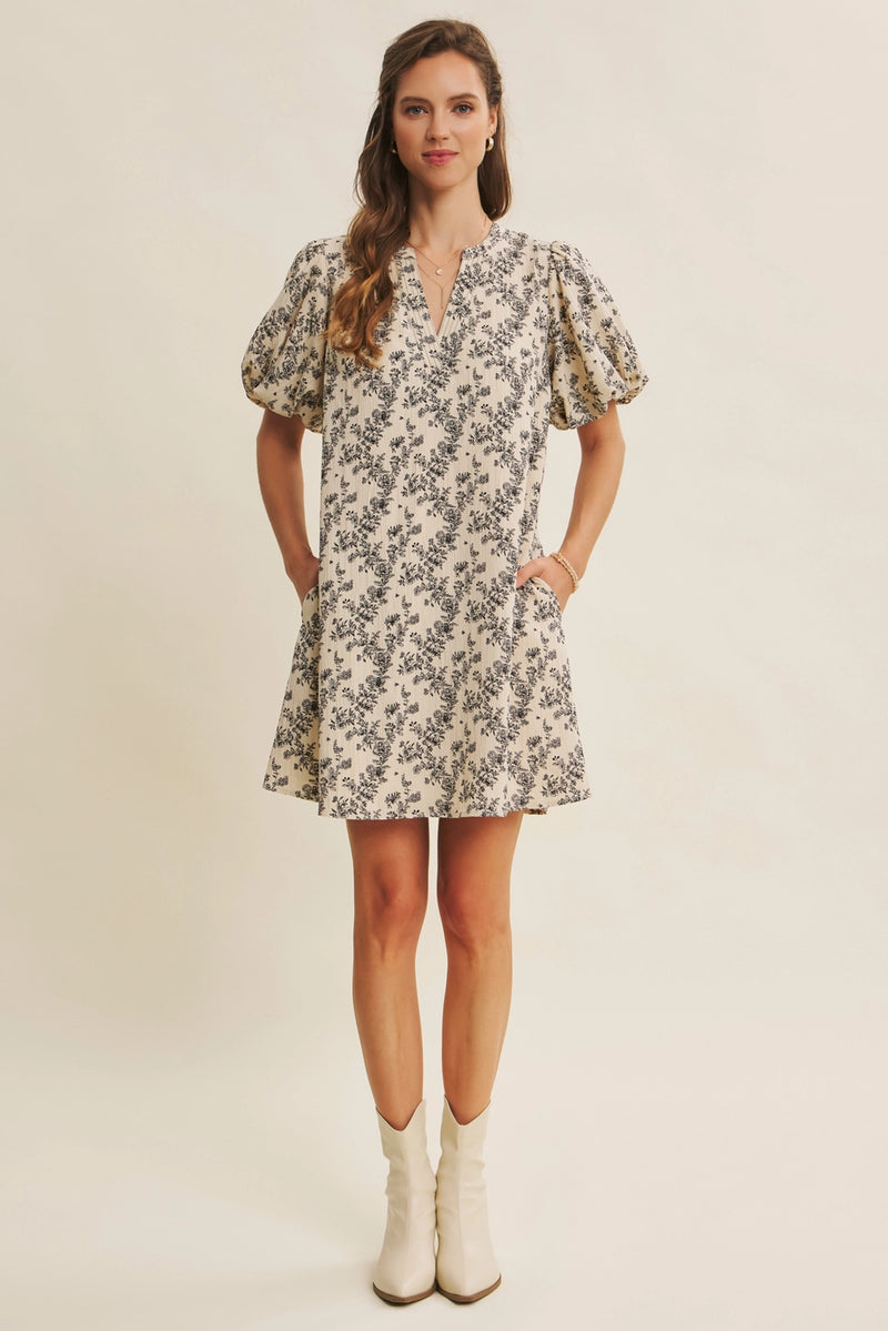Vanilla Floral Mini Dress