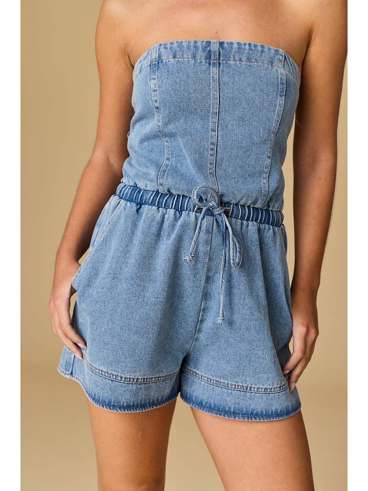 Tube  Denim Romper