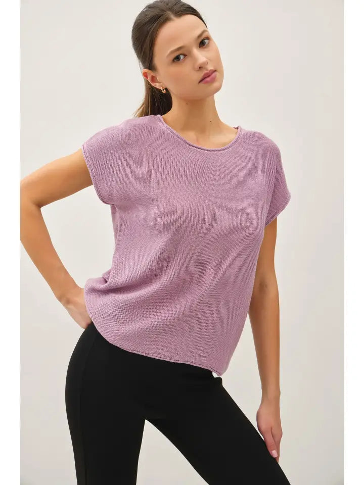 Violet Short Sleeve Sweater