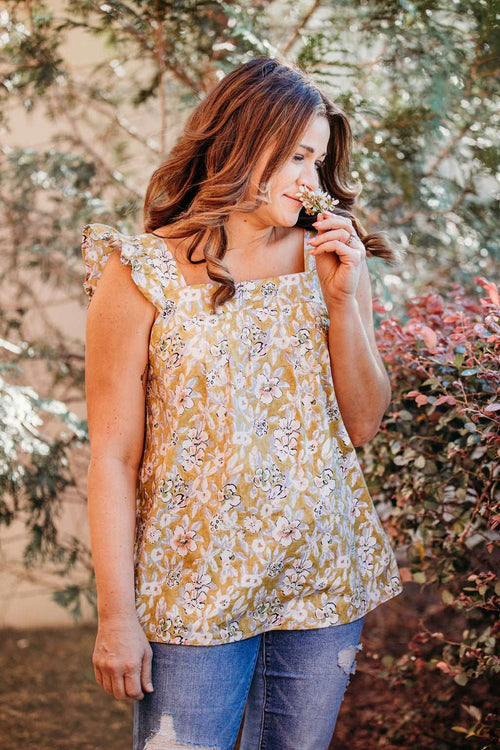 Floral Ruffle Tank