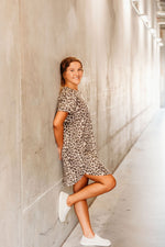 French Terry Leopard Dress