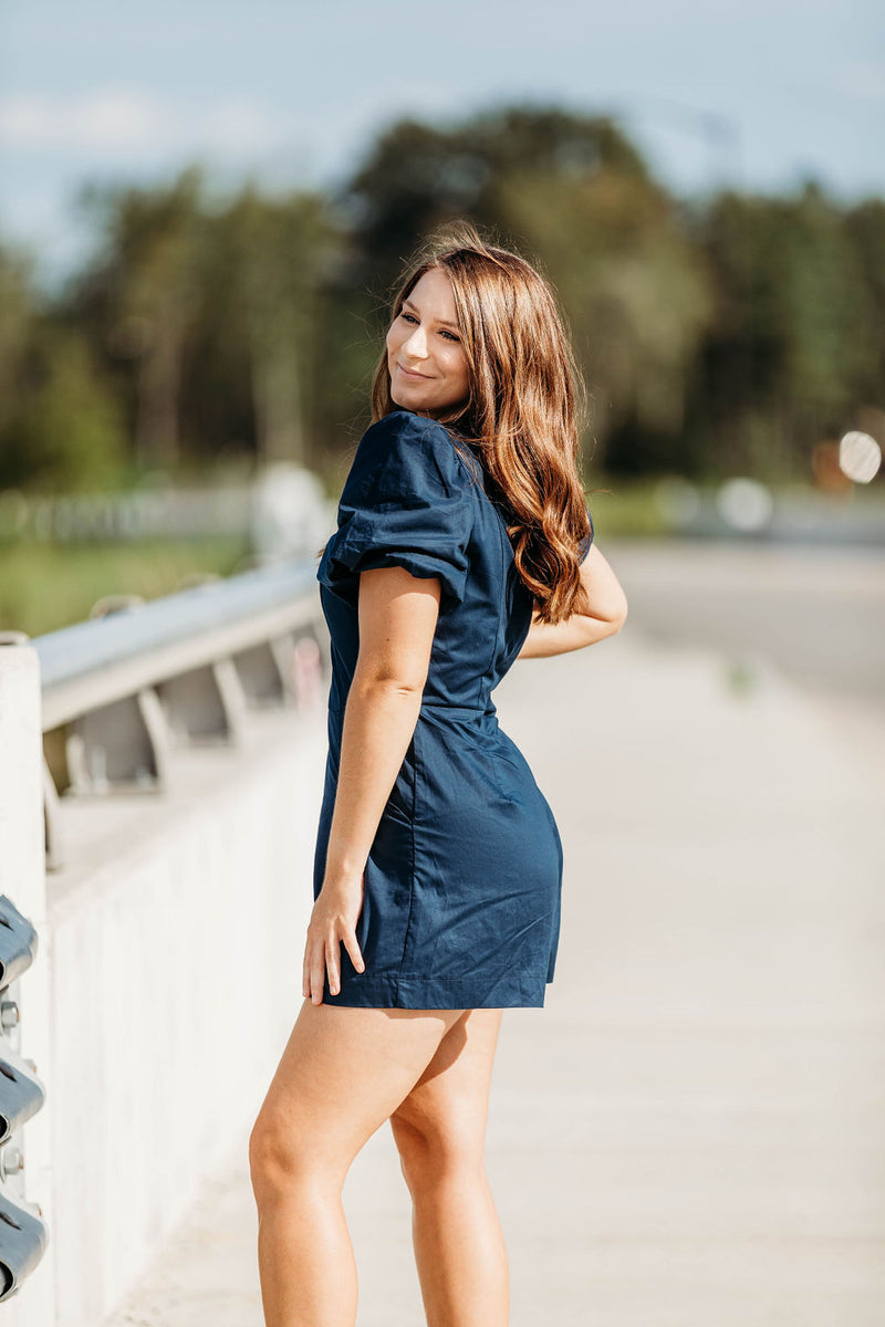 True Blue Navy Romper