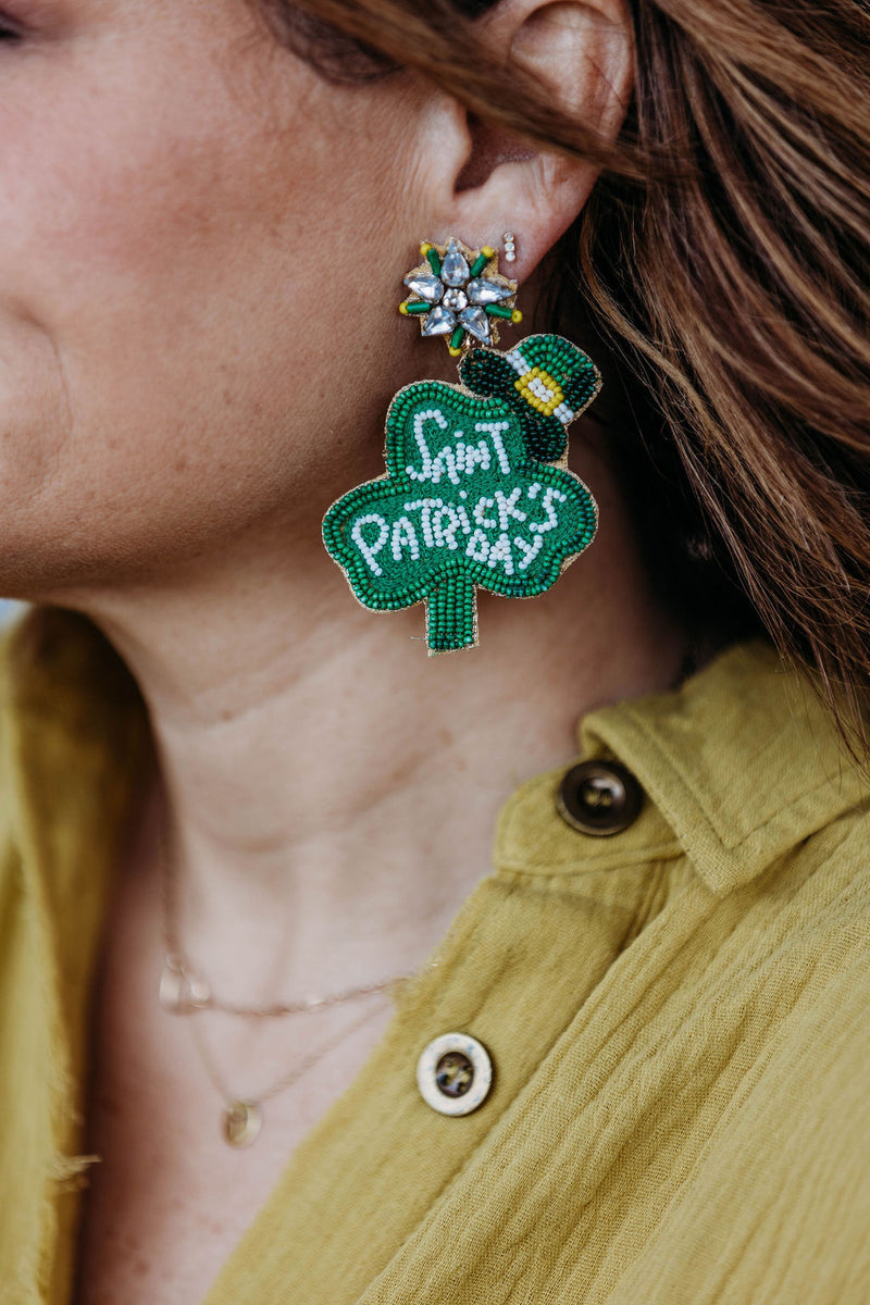 St. Patricks Day Bead Earrings