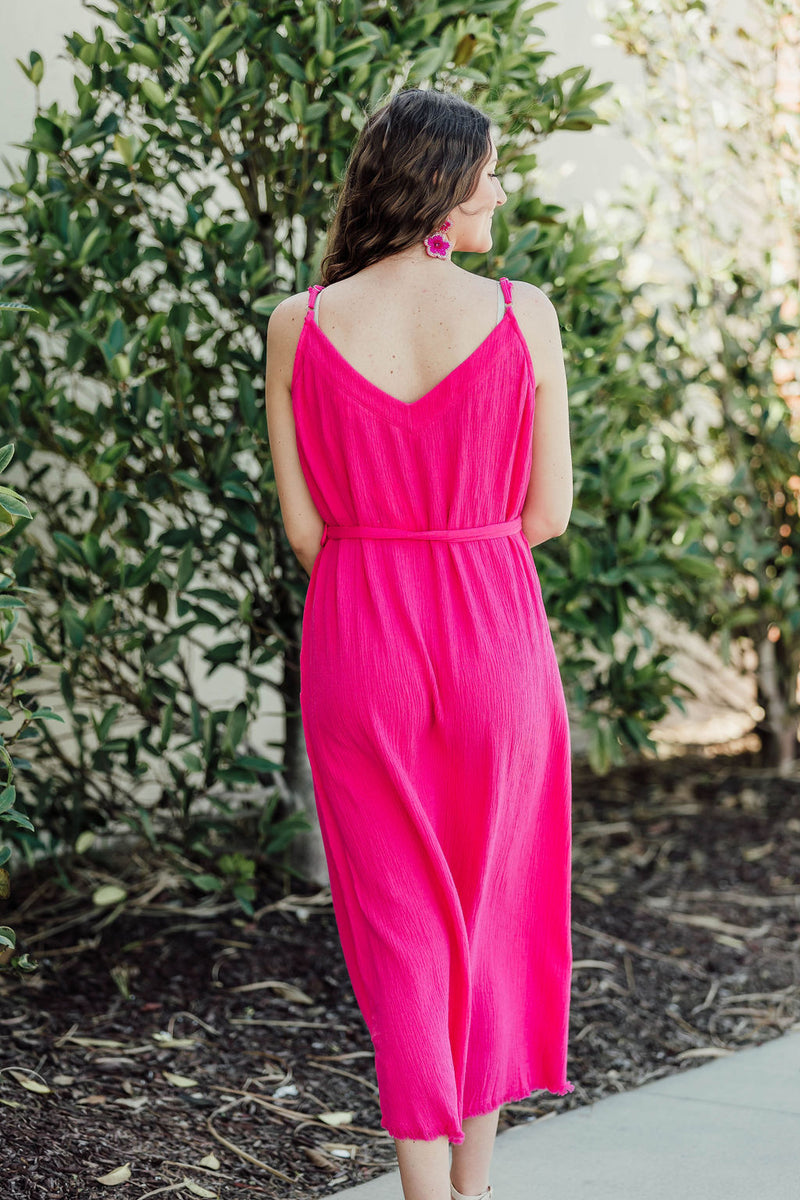 Magenta Midi Dress