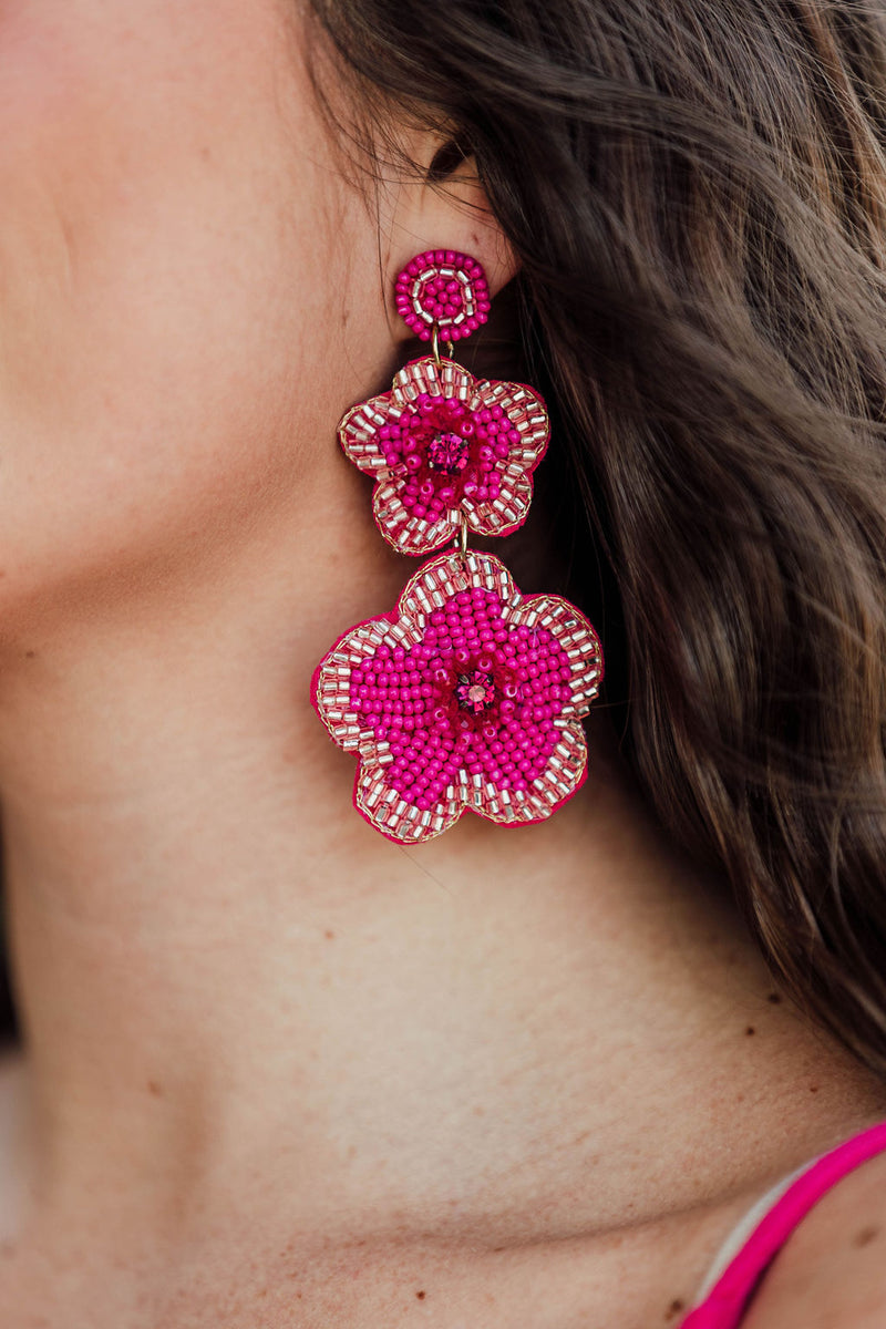 Pink Aster Earrings