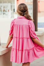 Bubble Pink Tiered Dress