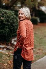 Rusted Textured Plaid Top