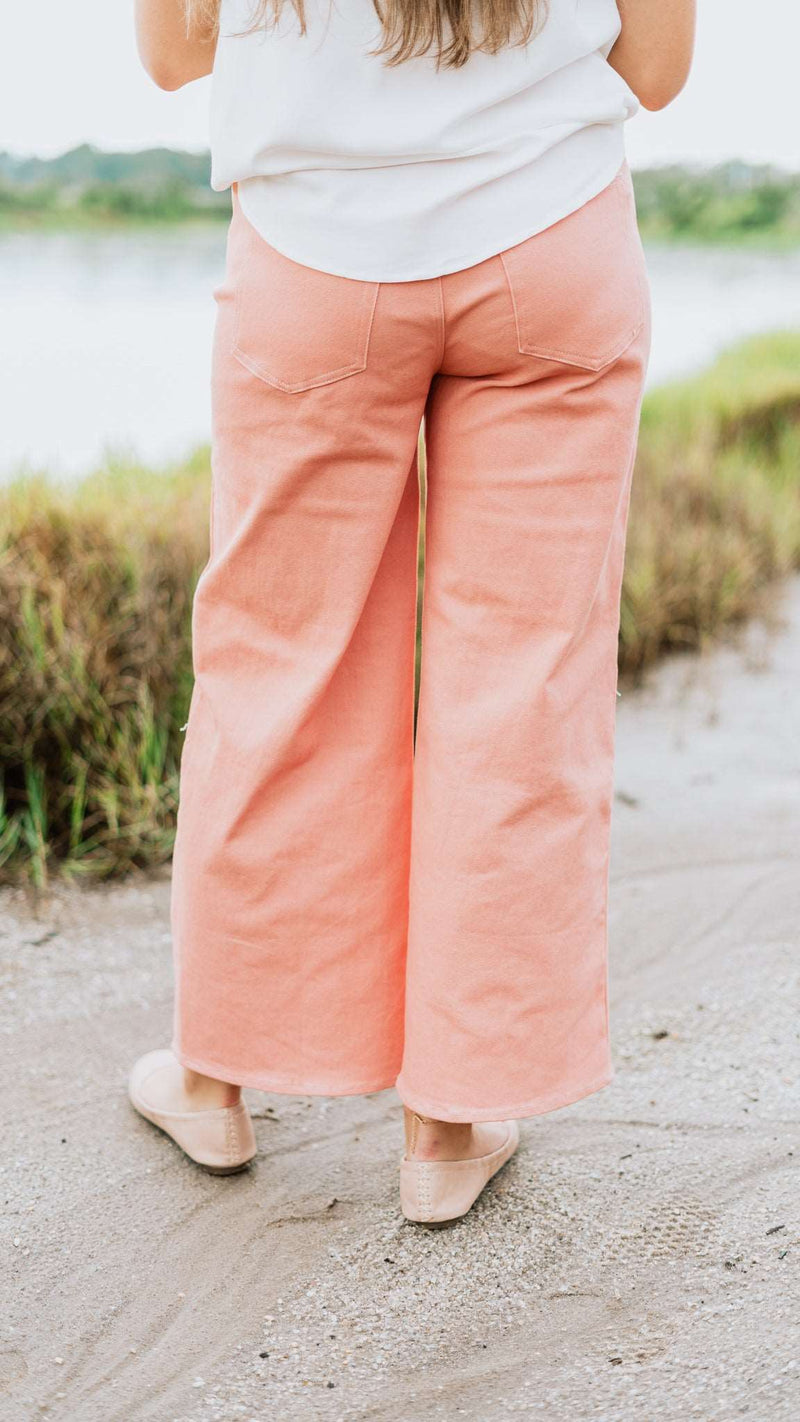 Just Peachy Wide Leg Jeans