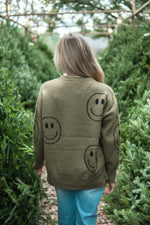 Smiley Olive Sweater