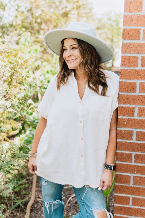 Driftwood Button Top