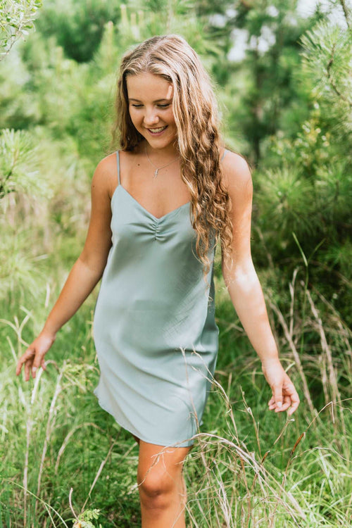 Be Cool Sage Slip Dress