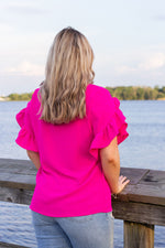 Rosy Pink Ruffle Blouse