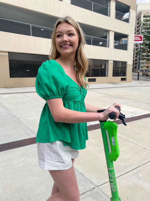 Emerald Isle Peplum Top